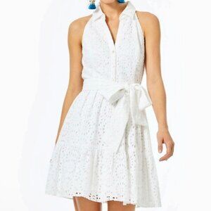 Lilly Pulitzer Trisha Shirtdress Resort White Beach Paradise Eyelet Size 2 NWT